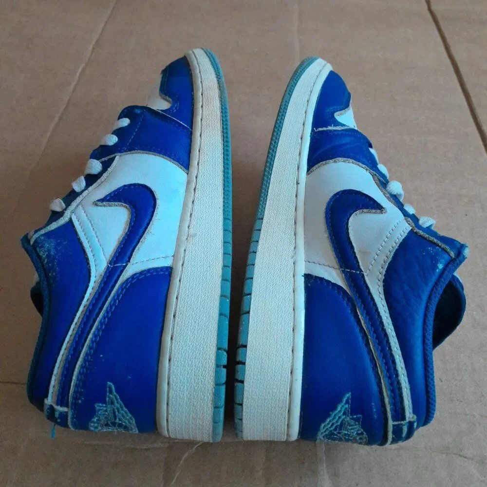 Air Jordan 1 SE Blue and White FN9137-141 Low Top Lace up Sneakers Size 5Y